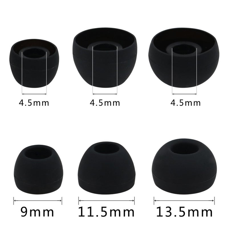 ALXCD Ear Tips Compatible with Powerbeats 3 2 Wireless, S/M/L 3 Sizes 12 Pairs Silicone Earbuds Tips Replacement Eartip, Compatible with Beats Powerbeats 3 Wireless 2, 12 Pairs Black/White/Red/Gray - Image 3